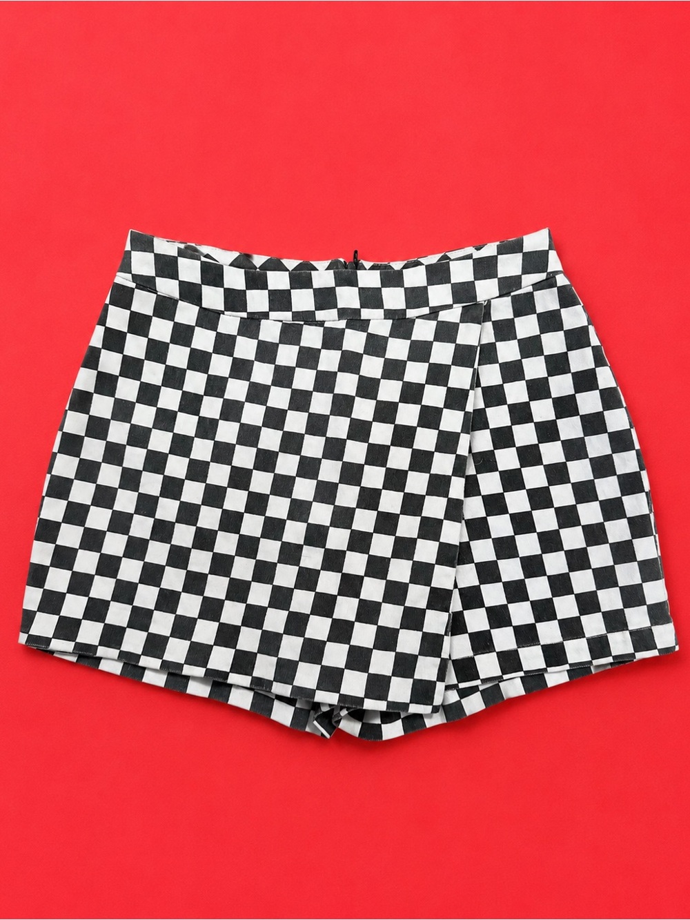 Black & White Checkerboard Womens Skort